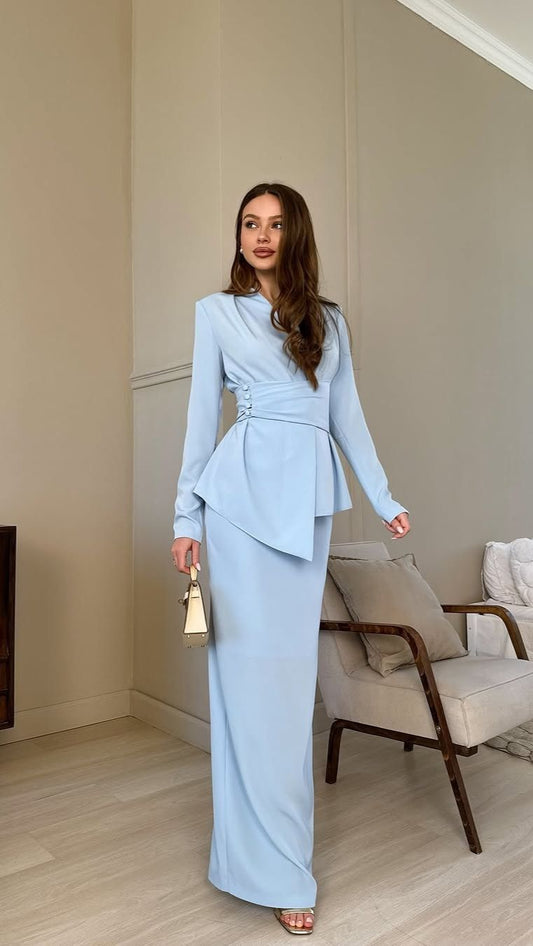 Celeste Lycra Draped Set